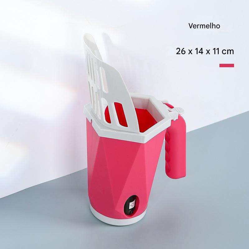 Pá com Saco Plástico Acoplado Para Limpeza da Areia do Gato